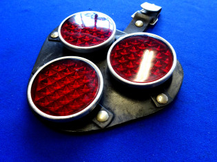 Rückstrahler Glas 3-fach Wagen Kutsche Leder (27754)