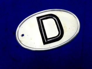 Blechschild "D" Aluschild 50er Jahre, F9 Wartburg 311 (27327)