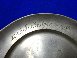 Zinnteller F.R.Butzin 1847 gepunzt 23 cm (28354)