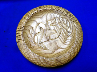 Holzteller "25" zur Silberhochzeit 25 cm DDR (28355)