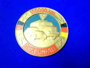 Plakette 115 mm Gold 100000 Km ohne Unfall (29022)
