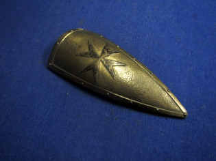 Schild Wappen Kreuz Messing 165 x 70 mm (28823)