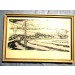 Zeichnung Röhrsdorf gerahmt 27x40 Tusche Aquarell Fischer (C21634)